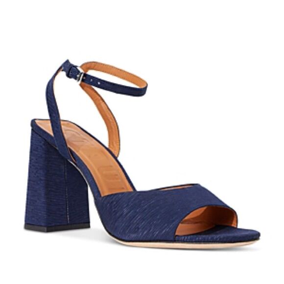 STAUD Solange NAVY High Block Heel Sandals, New, Size EU 40 - Picture 3 of 15